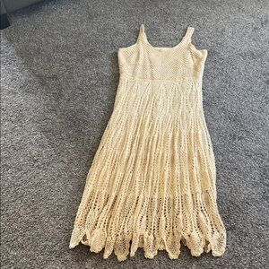 Dotti Cream Crochet Midi Dress